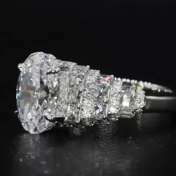 2.5ct Oval Cut White Sapphire Engagement Ring