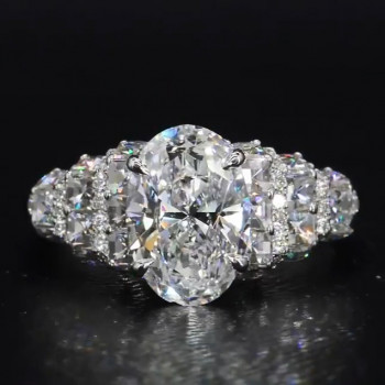2.5ct Oval Cut White Sapphire Engagement Ring