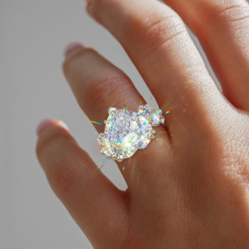 13ct Heart Cut Three-stone Engagement Ring