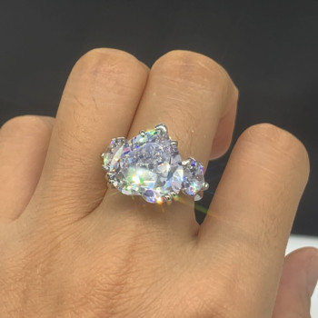 13ct Heart Cut Three-stone Engagement Ring
