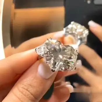13ct Heart Cut Three-stone Engagement Ring
