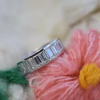 5.8ctw Baguette Cut White Sapphire Eternity Band