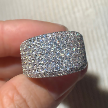 Round Cut White Sapphire Paved Bold Men's Ring