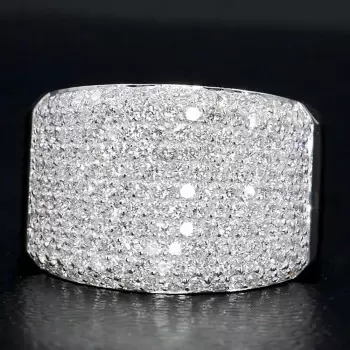Round Cut White Sapphire Paved Bold Men's Ring
