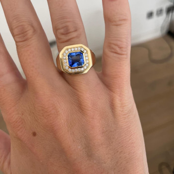 3ct Bezel Princess Cut Bold Men's Ring