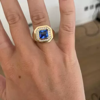 3ct Bezel Princess Cut Bold Men's Ring