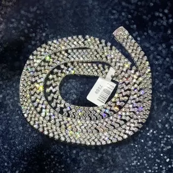105ctw White Sapphire Four Row Statement Necklace