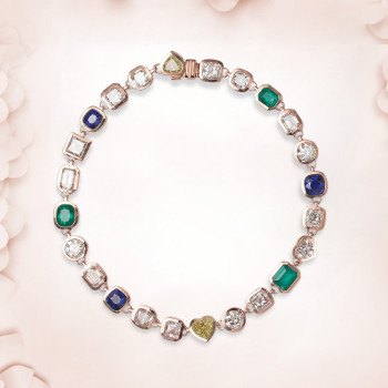 80ctw Multi-cut Multicolor Sapphire Statement Necklace