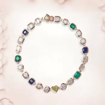 80ctw Multi-cut Multicolor Sapphire Statement Necklace