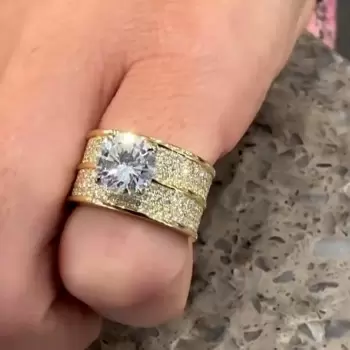 3.8ct Round Cut White Sapphire Contempariry Engagement Ring