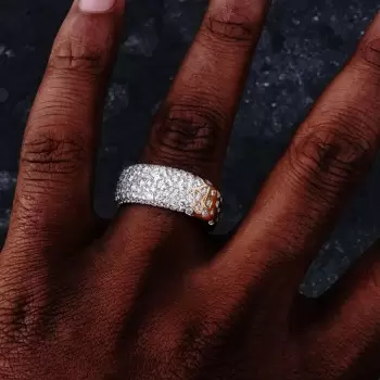 4ctw Round Cut Scattered Paved Men's Ring