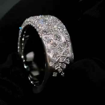 4ctw Round Cut Scattered Paved Men's Ring