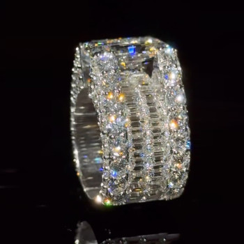 8ct Radiant Cut Three-Side Paved Men's Engagement Ring