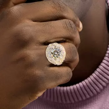 3ct Round Cut Bold Wide Men's Cocktail Ring