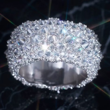7ctw Reverse-set White Sapphire Milgrain Bold Cocktail Ring