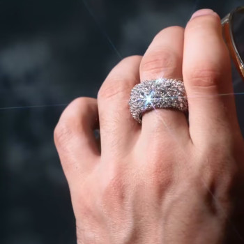 7ctw Reverse-set White Sapphire Milgrain Bold Cocktail Ring