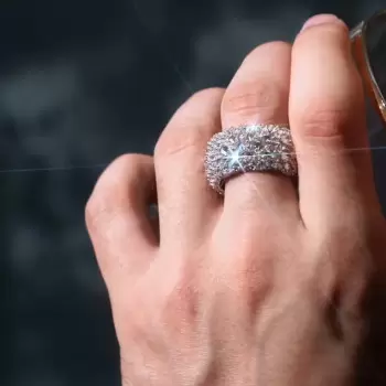 7ctw Reverse-set White Sapphire Milgrain Bold Cocktail Ring