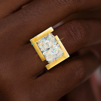14ct Radiant Cut Bold Men's Cocktail Ring