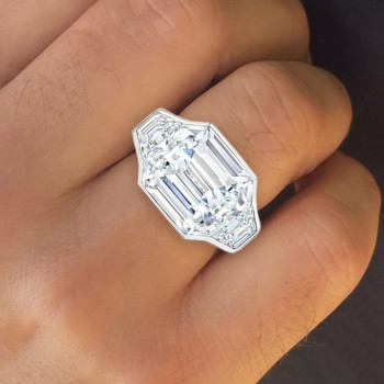 10ct Asscher Cut White Sapphire Men's Ring