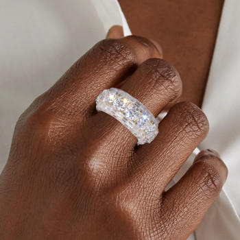 16ctw Round and Baguette Cut Eternity Ring