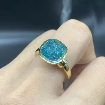 5ct Cushion Cut Aquamarine European Shank Engagement Ring