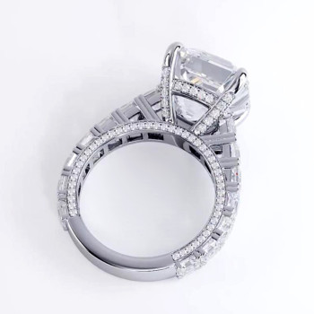 5ct Asscher Cut Cathedral Set Engagement Ring