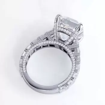 5ct Asscher Cut Cathedral Set Engagement Ring