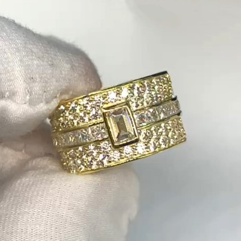 5.3ctw White Sapphire Pave Wide Wedding Band in Gold