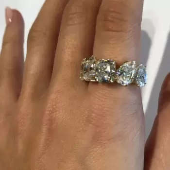10.7ct Five-Stone White Sapphire Wedding Band in Gold