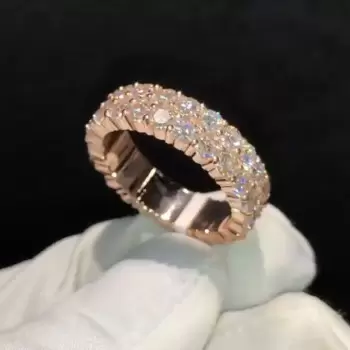 4.5ct Round Cut Double Row Eternity Band In Rose Gold