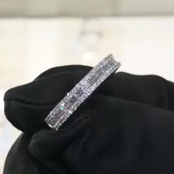 2.35ct Emerald Cut White Sapphire Eternity Band