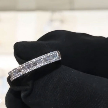 2.35ct Emerald Cut White Sapphire Eternity Band