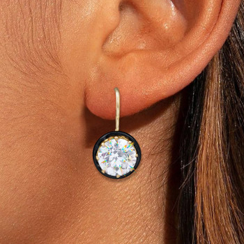 7.6ctw Round Cut White Sapphire Vintage Drop Earrings