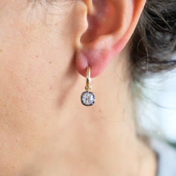 11ctw Cushion Cut Vintage Two Tone Drop Earrings