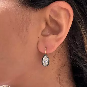 8ctw Pear Cut White Sapphire Vintage Drop Earrings