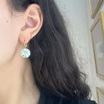 16ctw Huge Round Cut Simple Vintage Drop Earrings