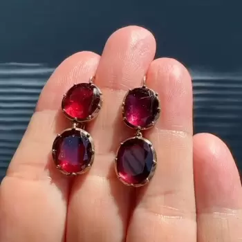 20ctw Oval Cut Ruby Vintage Drop Earrings