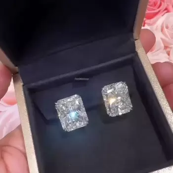 12ctw Radiant Cut White Sapphire Classic Stud Earrings
