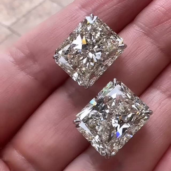 12ctw Radiant Cut White Sapphire Classic Stud Earrings