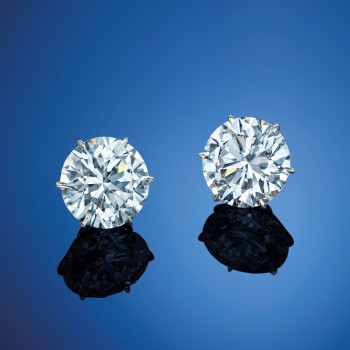 36ctw Huge Round Cut Classic Six-prong Stud Earrings