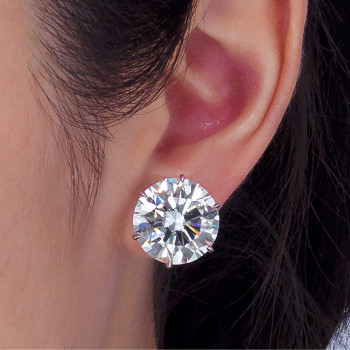 36ctw Huge Round Cut Classic Six-prong Stud Earrings