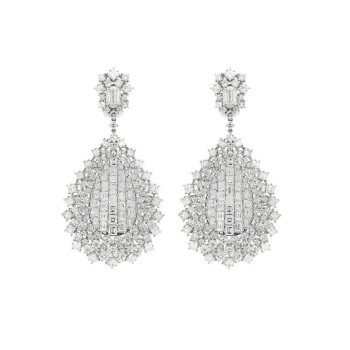 20ctw White Sapphire Clustered Vintage Drop Earrings