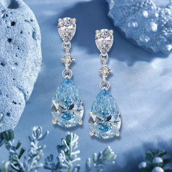 14ctw Pear Cut Aquamarine Classic Drop Earrings