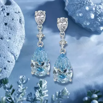 14ctw Pear Cut Aquamarine Classic Drop Earrings