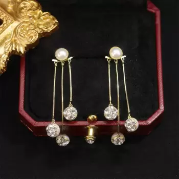 Fashion Pearl Drop Earrings in Sterling Silver