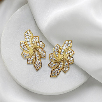 Elegant Floral Statement Stud Earrings