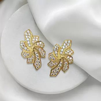Elegant Floral Statement Stud Earrings
