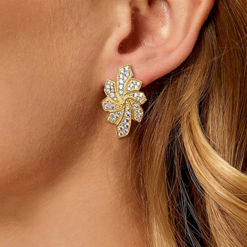 Elegant Floral Statement Stud Earrings