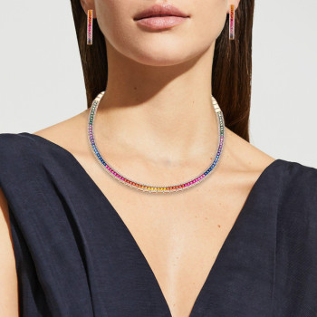 Rainbow Sapphire Yellow Gold Tone Three-piece Jewelry Set
