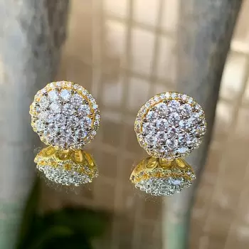 6.5CTW White Sapphire Cluster Flower Stud Earrings